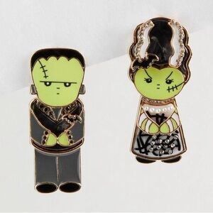 Torrid Frankenstein Statement Halloween Dangle Earrings. Large Size.